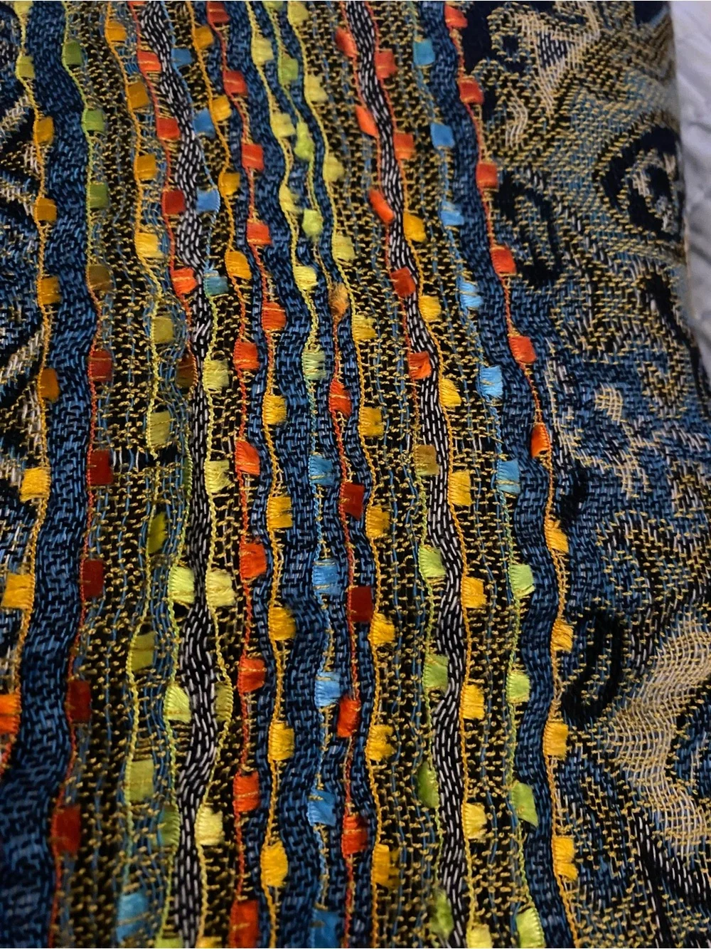 The Paper Store NWT Bohemian Paisley Pashmina Shawl Wrap Multi Color Black